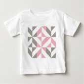 Rosa Himbeere und Silver Geometric ZigZag Baby T-shirt (Vorderseite)