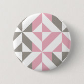 Rosa Himbeere und Silver Geometric ZigZag Button (Vorderseite)