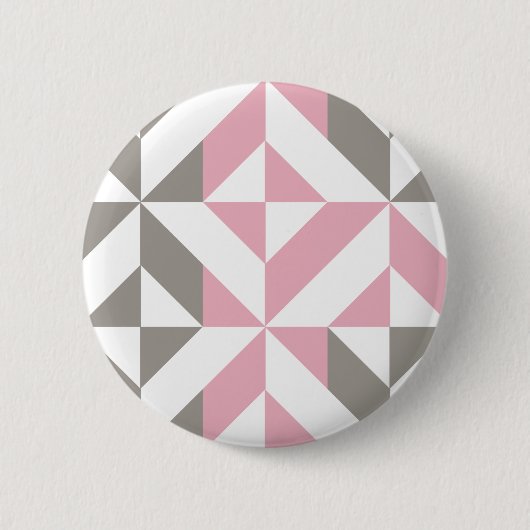 Rosa Himbeere und Silver Geometric ZigZag Button (Vorderseite)