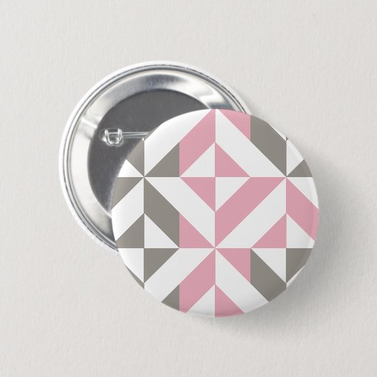 Rosa Himbeere und Silver Geometric ZigZag Button (Vorne & Hinten)