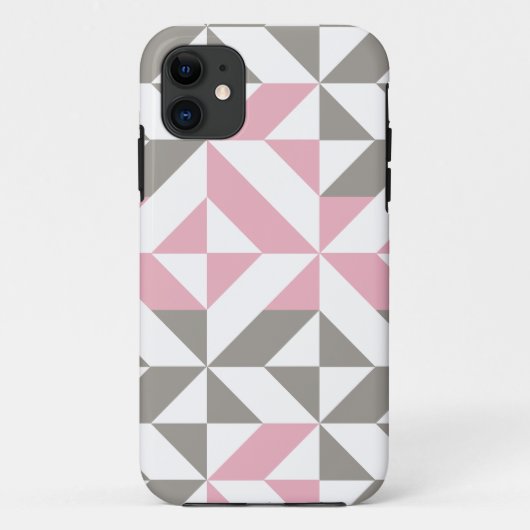 Rosa Himbeere und Silver Geometric ZigZag Case-Mate iPhone Hülle (Rückseite)