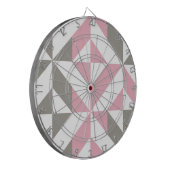Rosa Himbeere und Silver Geometric ZigZag Dartscheibe (Vorderseite Links)