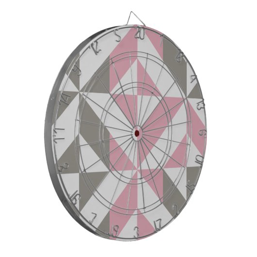 Rosa Himbeere und Silver Geometric ZigZag Dartscheibe (Vorderseite Links)