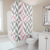 Rosa Himbeere und Silver Geometric ZigZag Duschvorhang (Beispiel)