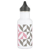Rosa Himbeere und Silver Geometric ZigZag Edelstahlflasche (Links)