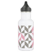 Rosa Himbeere und Silver Geometric ZigZag Edelstahlflasche (Rechts)