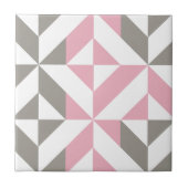 Rosa Himbeere und Silver Geometric ZigZag Fliese (Vorderseite)