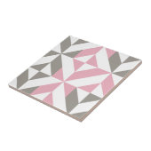 Rosa Himbeere und Silver Geometric ZigZag Fliese (Seite)