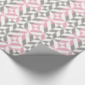 Rosa Himbeere und Silver Geometric ZigZag Geschenkpapier (Ecke)
