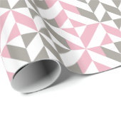 Rosa Himbeere und Silver Geometric ZigZag Geschenkpapier (Rolleneckpunkt)
