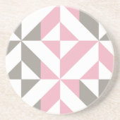 Rosa Himbeere und Silver Geometric ZigZag Getränkeuntersetzer (Vorne)