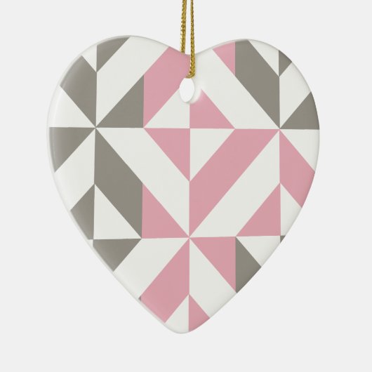 Rosa Himbeere und Silver Geometric ZigZag Keramik Ornament (Rechts)