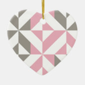 Rosa Himbeere und Silver Geometric ZigZag Keramik Ornament (Vorne)