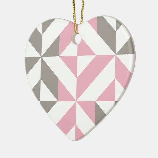 Rosa Himbeere und Silver Geometric ZigZag Keramik Ornament (Links)
