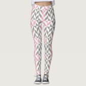 Rosa Himbeere und Silver Geometric ZigZag Leggings (Vorderseite)