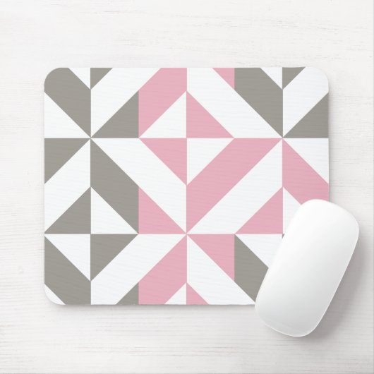 Rosa Himbeere und Silver Geometric ZigZag Mousepad (Mit Mouse)