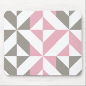 Rosa Himbeere und Silver Geometric ZigZag Mousepad (Vorne)