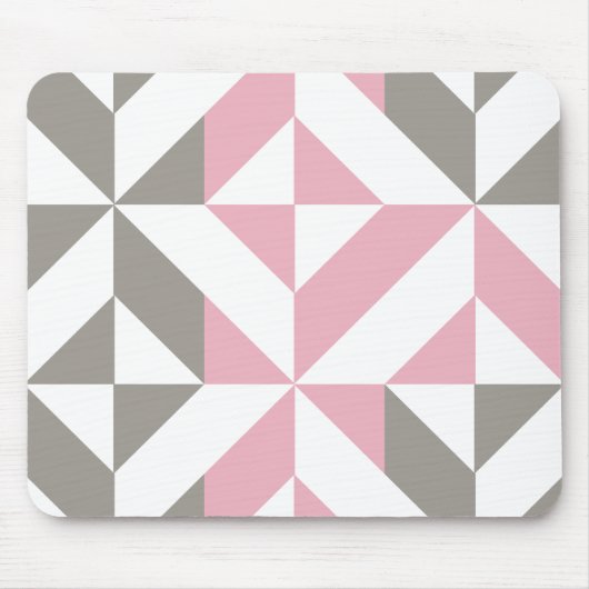 Rosa Himbeere und Silver Geometric ZigZag Mousepad (Vorne)