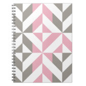 Rosa Himbeere und Silver Geometric ZigZag Notizblock (Vorderseite)