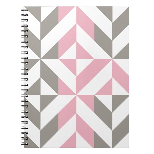 Rosa Himbeere und Silver Geometric ZigZag Notizblock (Vorderseite)