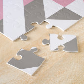 Rosa Himbeere und Silver Geometric ZigZag Puzzle (Seite)