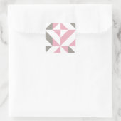 Rosa Himbeere und Silver Geometric ZigZag Quadratischer Aufkleber (Tasche)