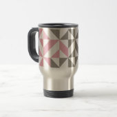 Rosa Himbeere und Silver Geometric ZigZag Reisebecher (Vorderseite Links)