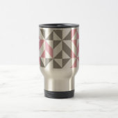 Rosa Himbeere und Silver Geometric ZigZag Reisebecher (Mittel)