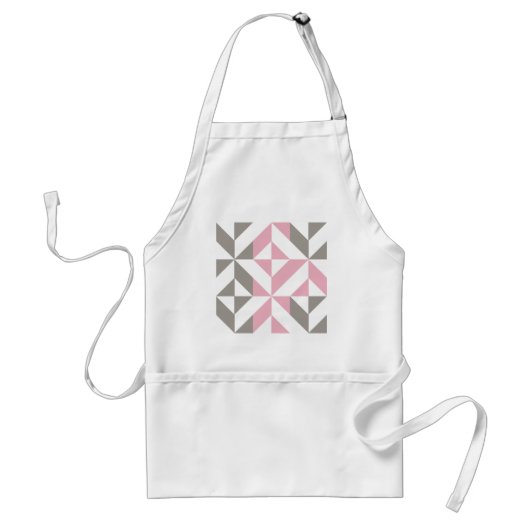 Rosa Himbeere und Silver Geometric ZigZag Schürze (Vorne)
