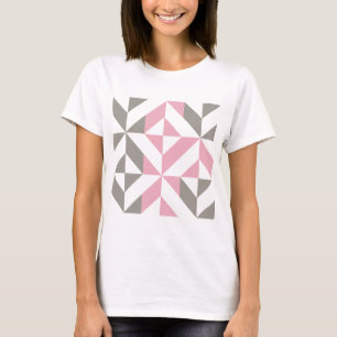 Rosa Himbeere und Silver Geometric ZigZag T-Shirt