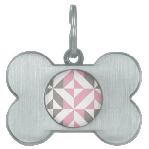 Rosa Himbeere und Silver Geometric ZigZag Tiermarke