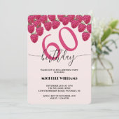 Rosa Himbeere Wasserfarbe Kunst Kalligrafie Geburt Einladung (Stehend Vorderseite)