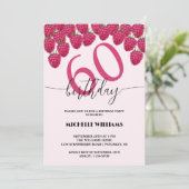 Rosa Himbeere Wasserfarbe Kunst Kalligrafie Geburt Einladung (Stehend Vorderseite)