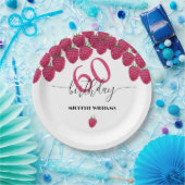 Rosa Himbeere Wasserfarbe Kunst Kalligrafie Geburt Pappteller (Party)