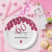 Rosa Himbeere Wasserfarbe Kunst Kalligrafie Geburt Pappteller (Party)