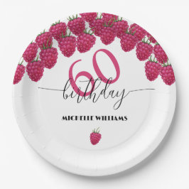 Rosa Himbeere Wasserfarbe Kunst Kalligrafie Geburt Pappteller