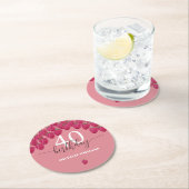 Rosa Himbeere Wasserfarbe Kunst Kalligrafie Geburt Runder Pappuntersetzer (Vor Ort)