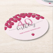 Rosa Himbeere Wasserfarbe Kunst Kalligrafie Geburt Runder Pappuntersetzer (Angewinkelt)