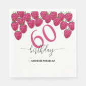 Rosa Himbeere Wasserfarbe Kunst Kalligrafie Geburt Serviette (Vorderseite)