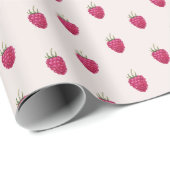 Rosa Himbeeren Wasserfarbmuster Geschenkpapier (Rolleneckpunkt)
