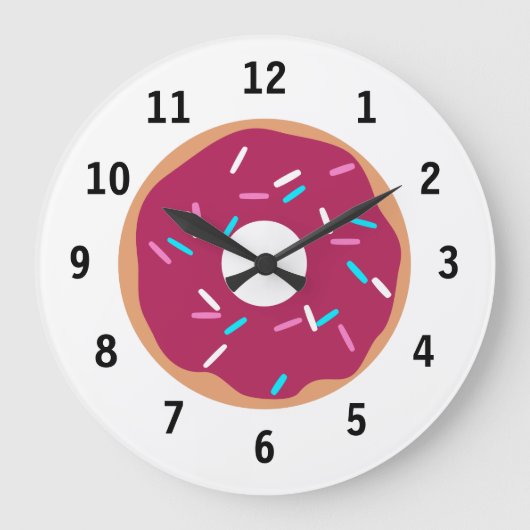 Rosa Himbeerleine Große Wanduhr (Vorderseite)