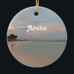 Rosa Himmel in Aruba Keramik Ornament<br><div class="desc">Herrliche rosa Himmel an der Dämmerung in Aruba.</div>