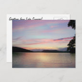 Rosa Himmel in der Nacht! über dem Sunapee Postkarte (Vorne/Hinten)