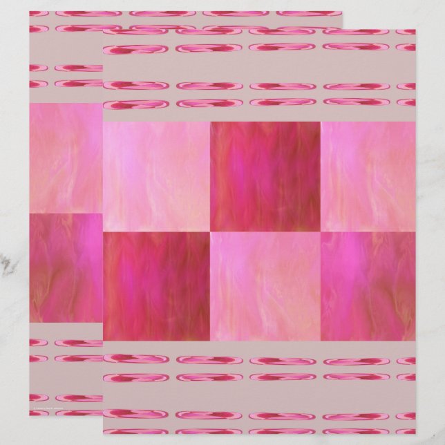 Rosa Himmel Kacheln Scrapbook Papier 2-seitige Sei (Vorne/Hinten)