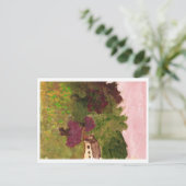Rosa Himmel, Landschaft, Haus, Postkarte (Stehend Vorderseite)