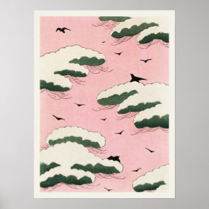 Rosa Himmel Shin Bijutsukai Vintage japanische Kun Poster