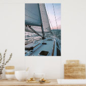 Rosa Himmel über Nachtsegler Freude Poster (Küche)