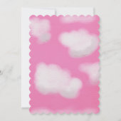 Rosa Himmel und flauschige Wolken Geburtstag Einladung (Rückseite)
