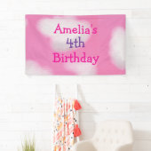 Rosa Himmel und flauschige Wolken Personalisiert z Banner (Insitu)