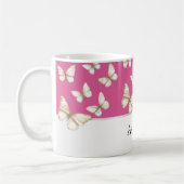 Rosa Himmel und Schmetterlinge Kaffeetasse (Links)
